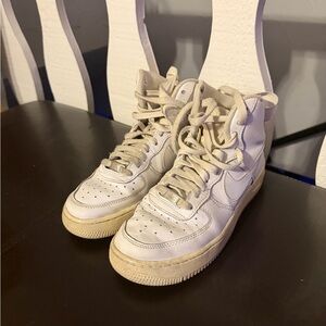 Nike High-Top Athletic Shoes - Cream and White